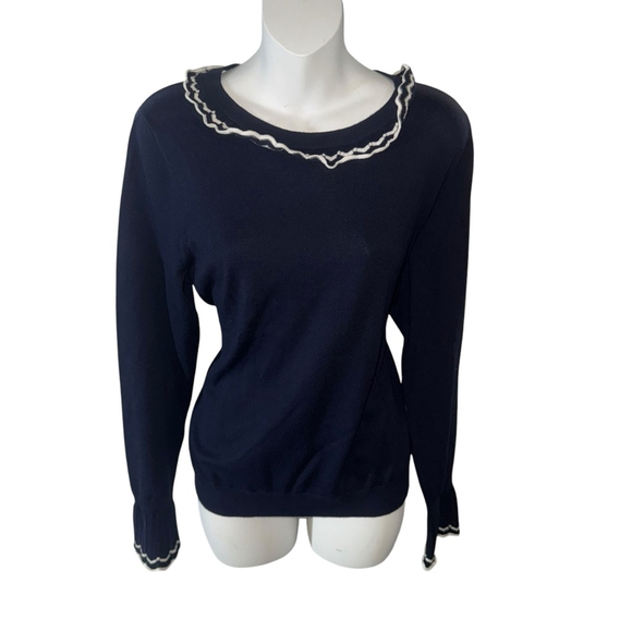 Women's Boden Sweater, Size 10, Navy and White classy preppy - Picture 1 of 7